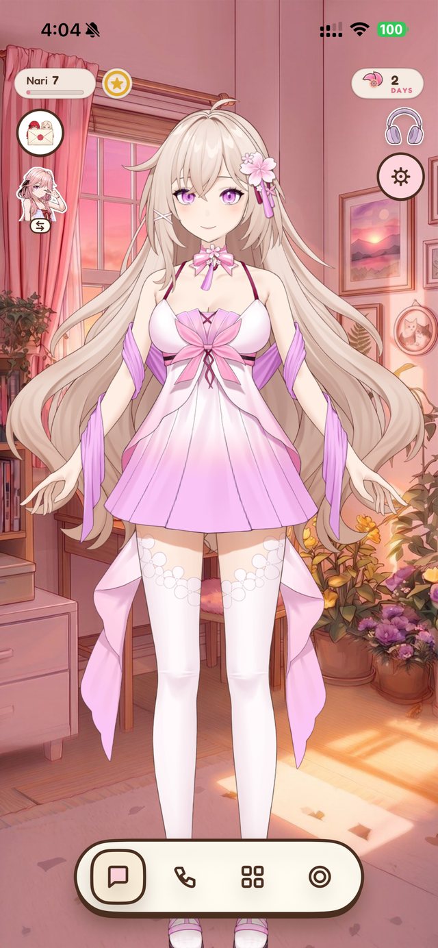 Live2D character, full-body, in-app